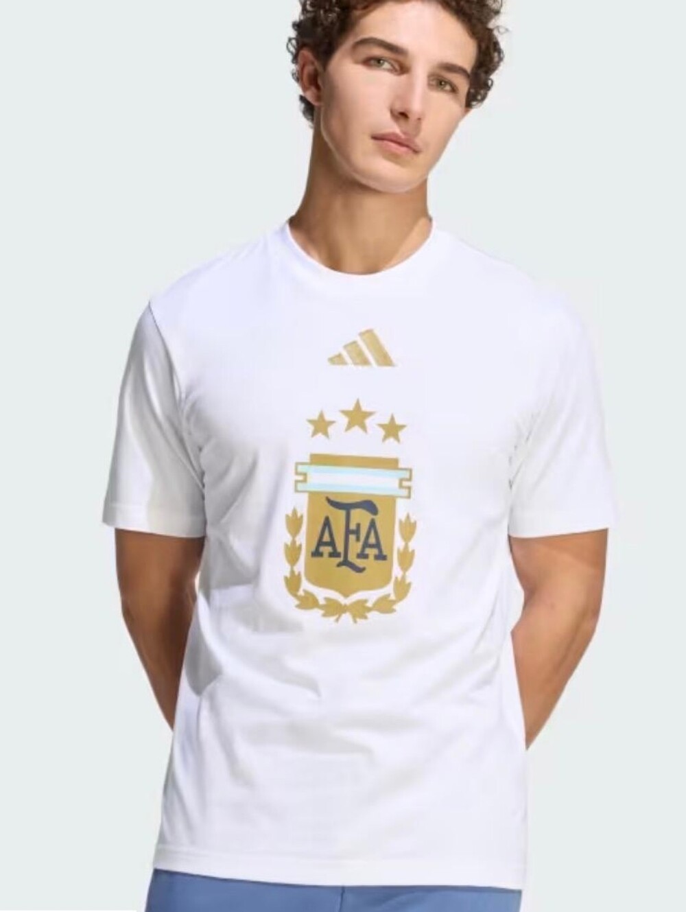 Adidas White Short-Sleeve AFA Crest Graphic Tee